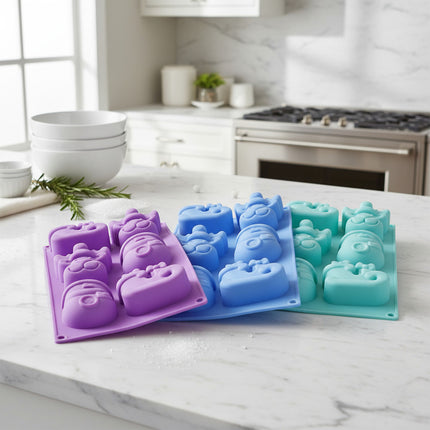 Molde De Silicona Para Galletas Navideñas Rojo
