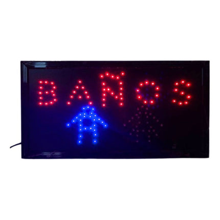 Cartel Led Baño Hombre Y Dama V