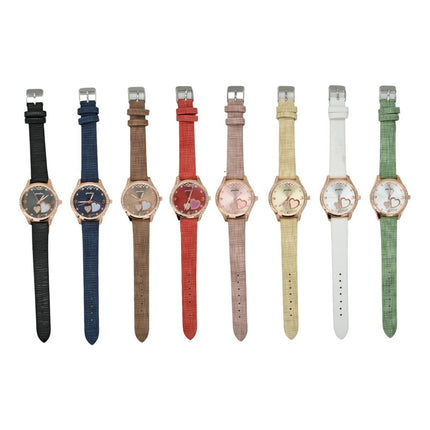 Reloj Pulsera Con Brillos Y Corazones Z