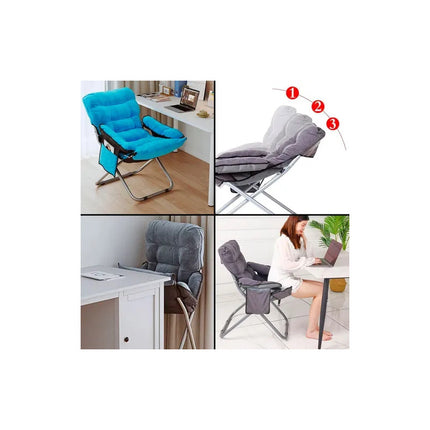 Silla Reclinable Plegable Acolchonada Con Bolsillo Lateral V
