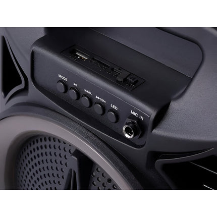 Parlante Bluetooth De 8  Con Led Y Micrófono Cs-0805 Negro