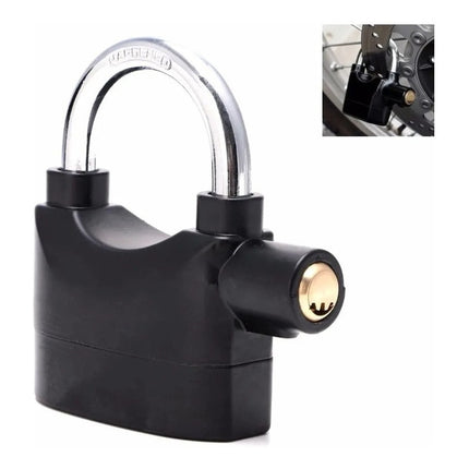 Candado Para Bicicleta O Moto Con Llaves Y Alarma Anti Robo  Negro