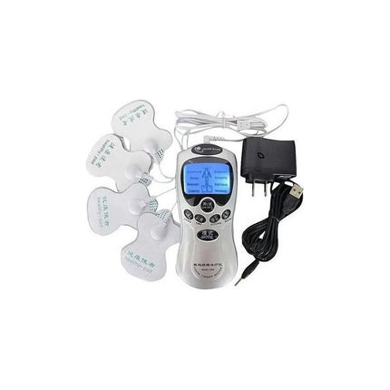 Masajeador Electroestimulador Portátil Con 8 Parches Sistema Gris