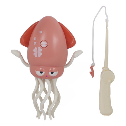 Pulpo Bailarin Con Luz Y Sonido Recargable Caña De Pescar Pulpo Rosa