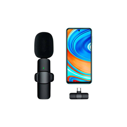 Microfono Solapero Para Celulares Entrada Tipo C  Negro