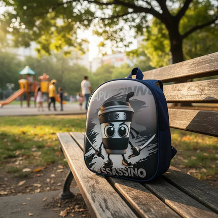 Mochila Infantil Personaje 30x25x8cm Negro