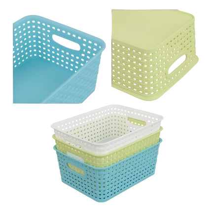 Canasto Organizador Chico Plástico Medidas 27 X 18 X 14.5 Cm Varios