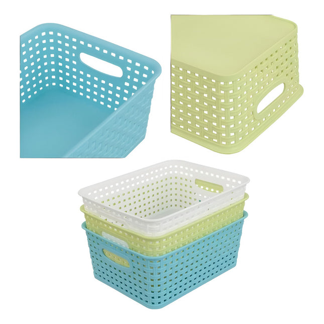 Canasto Organizador Chico Plástico Medidas 27 X 18 X 14.5 Cm Varios