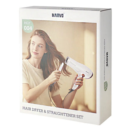 Alisador De Cabello + Secador Marvo Hcp-004 Blanco