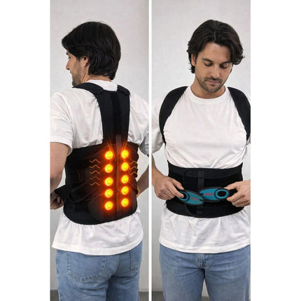 Faja Lumbar Espalda Con Calor Corrector De Postura Negro