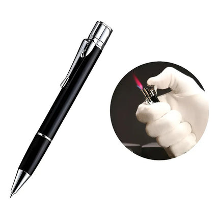 Lapicera Encendedor Soplete Llama  Recargable Elegante Negro T
