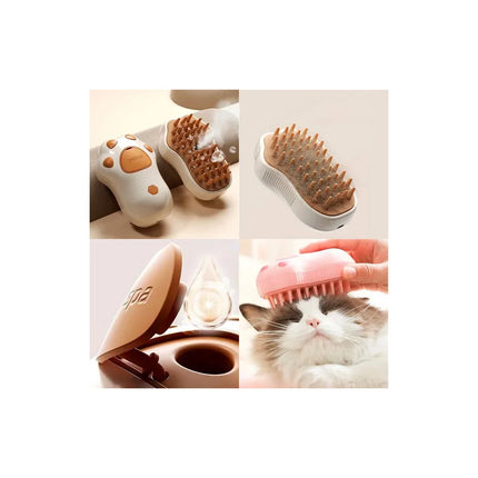 Cepillo Masajeador Vapor Mascotas Perro Gato Patita V