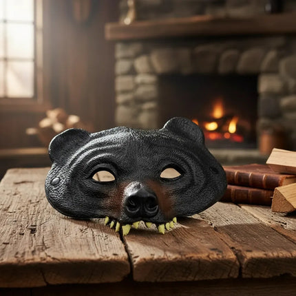 Máscara De Oso Realista 22x18cm Cpt01254 Negro