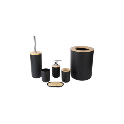 Set De Baño 6 Piezas En Bambú Negro Sku: 6947 Negro