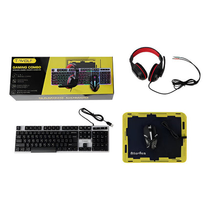 Set Gamer De Teclado - Mouse Y Auricular Tf-240 C