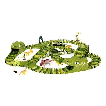 Pista De Auto Dinosaurio - 240 Piezas Verde