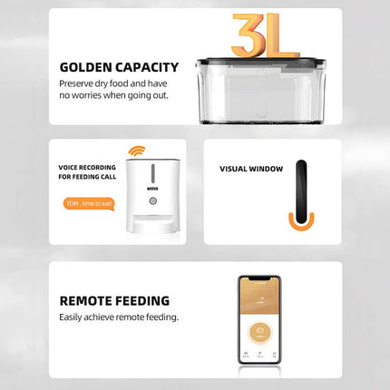 Dispensador De Alimentos Smart Mascota Marvo Pff-008 Blanco