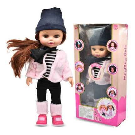 Muñeca Musical De Goma Con Ropa Invernal 36cm