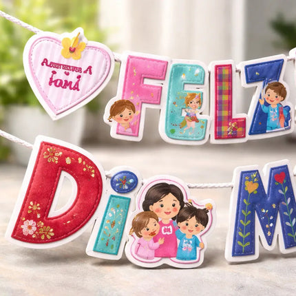 Guirnalda Feliz Dia Mamá  Dia De La Madre Colores