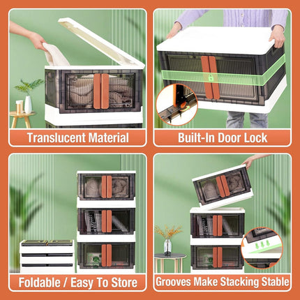 Caja De Almacenamiento Plegable Resitente Calidad  Apilable V Liso