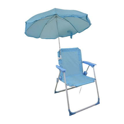 Silla Plegable Infantil Con Sombrilla Celeste Celeste