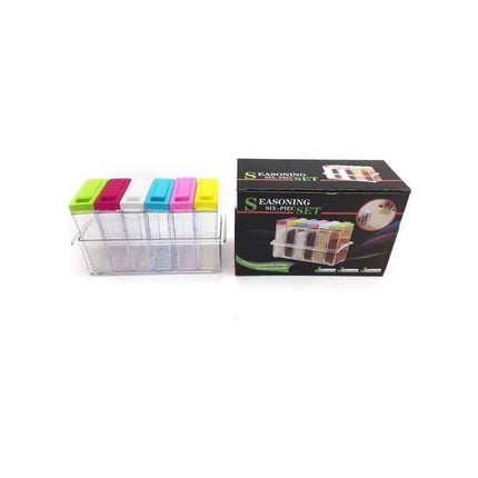 Especieros De Plástico X6 Con Soporte  Transparente
