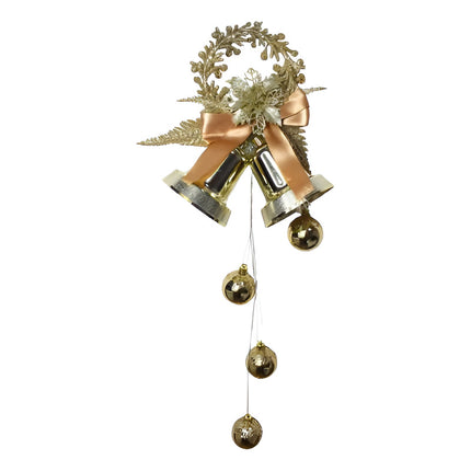 Adorno Colgante Navideño Campanas 60x20cm Ccm00718 Dorado