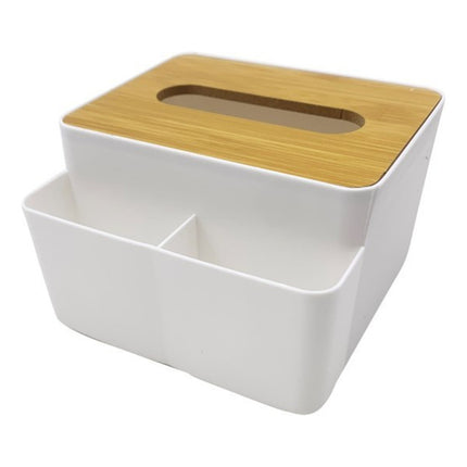 Organizador Porta Pañuelos De Bambu Con Tapa