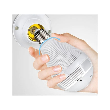 Camara Lampara Led 360 Hd Luz Audio Graba Seguridad Blanco