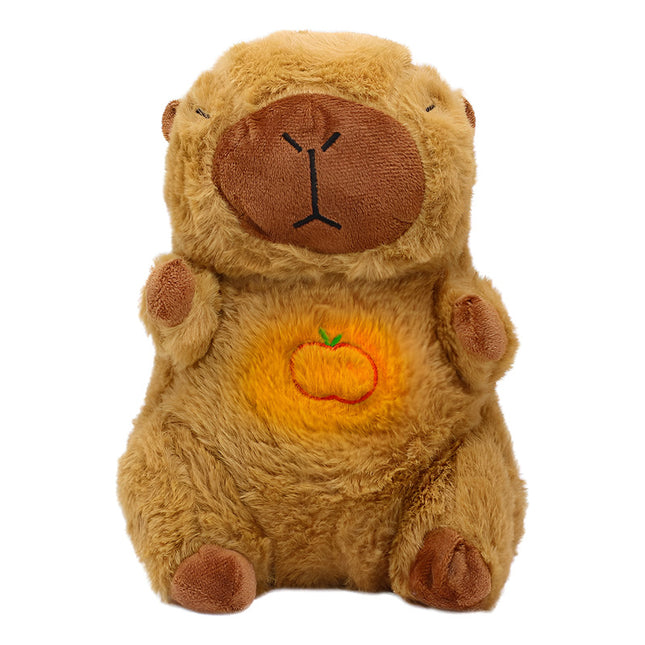 Peluche Tranquilizador Capibara Respira Con Luz Musica Marrón