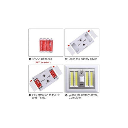 Luz Led Con Llave Tipo Placa Placares Baul Auto  4 Led