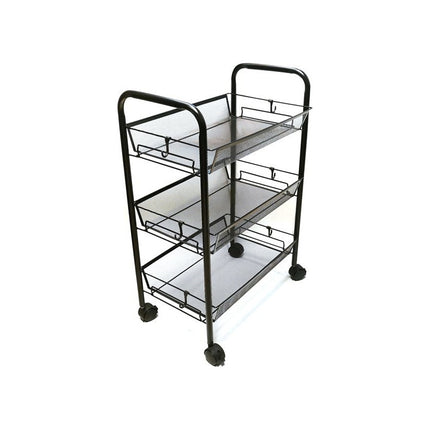 Organizador De Metal 3 Estantes, Con Ruedas Mallado  Nude