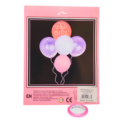 Set De Globo Baby Shower X5 Con Confeti