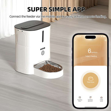 Dispensador De Alimentos Smart Mascota Marvo Pff-008 Blanco