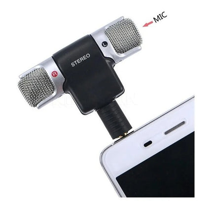 Mini Micrófono Para Celular Conector 3.5mm Gris