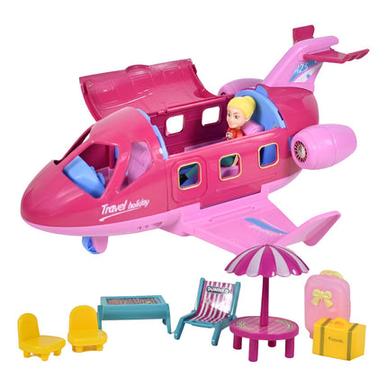 Muñeca Con Avión Y Accesorios 29x15x17cm. Ty363167