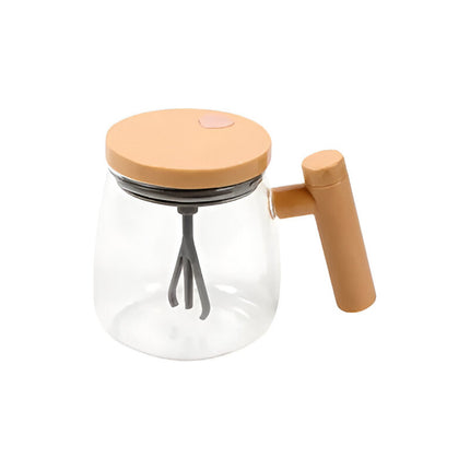 Taza De Vidrio Con Madera  Mezclador Y Tapa Z