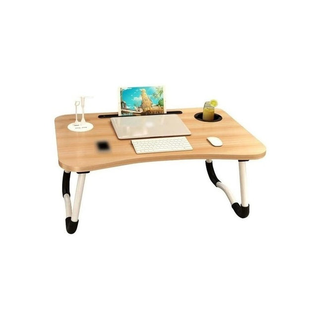 Mesa Desayuno Plegable Con Posa Vaso + Ranura Tablet