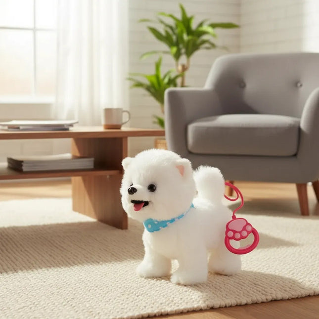 Perro Blanco De Peluche Interactivo 25x26cm. Ty364967 Blanco