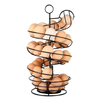 Huevera Soporte Metálico Organizador De Huevos En Espiral Negro