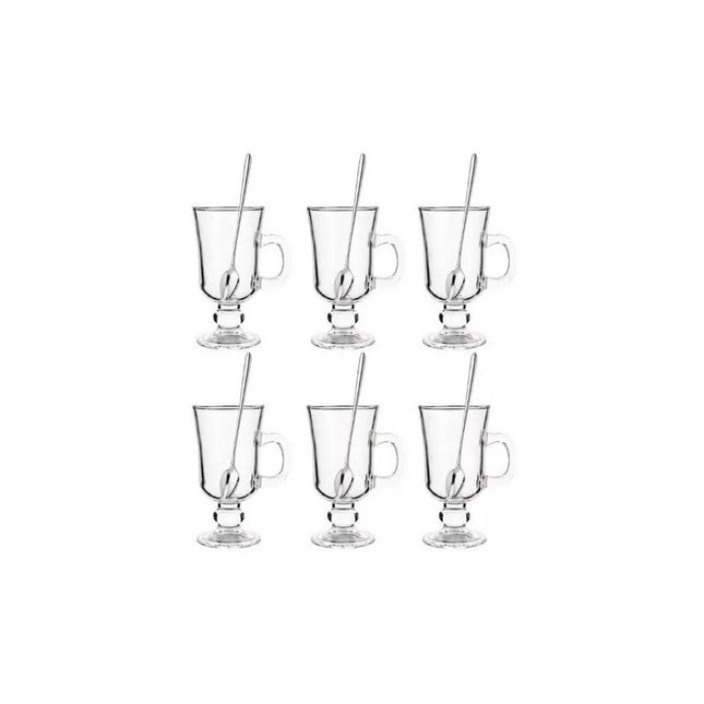 Tazas  Para Cappuccino Capuchino X6 De 250 Ml + 6 Cucharas Agua