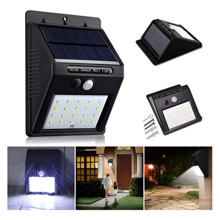Foco Exterior Solar Led Con Sensor De Movimiento A Bateria Blanco Blanca