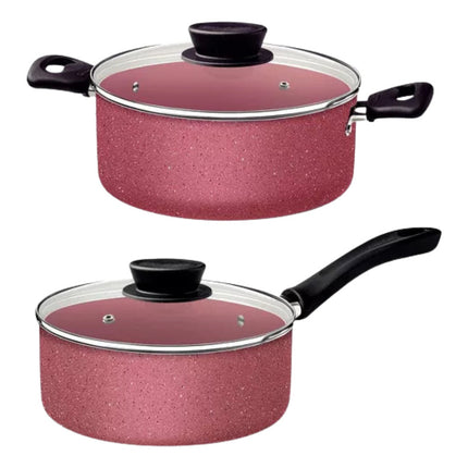 Bateria Cocina Tramontina Linz 10 Piezas Antiadherente Rosa Rosa