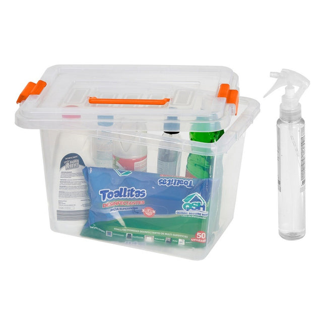 Caja Organizadora Con Tapa Y Asa 34 X 23.5 X 19 Cm Transparente