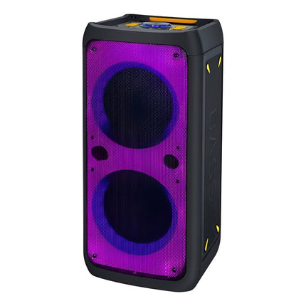 Parlante Caja Activa 2 X 8  Full Led Con Bluetooth Negro