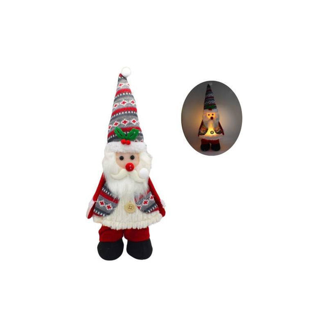 Adorno De Navidad Muñeco Con Luz Ccm00462 Rojo