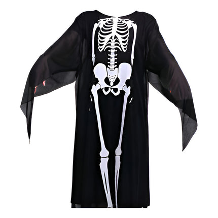 Disfraz Tunica Para Halloween Calavera 110x50cm Negro
