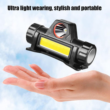 Linterna Minero Led Recargable Ajustable Led 3w  Blanco Negro