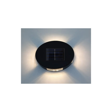 Foco  Solar Led Decoración Fotocélula Calida 4 Led Ovaldo Negro