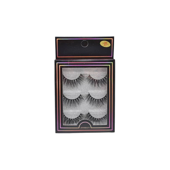 3 Pares De Pestañas Postizas Chb01097 Negro